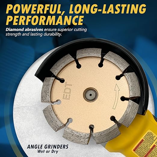 7" Crack Chaser Blade for Cured Concrete, Asphalt Repair or Joint Widen, 0.375" Width, 5/8"-11 Threaded Arbor