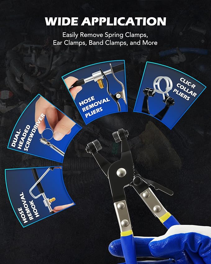 OMT 35pc Master Disconnect & Hose Clamp Pliers Tool, Car AC Fuel Line Kit