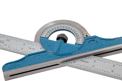 PEC Tools Protractor Head for 12 Inch or Larger Blades, Combination Square Component, Cast Iron with Powder-Coat Finish, PEC Trusted by Professionals Since 1960