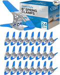 Lot of 24-6" inch Spring Clamp Large Super Heavy Duty Spring Metal Blue - 2.5 inch Jaw opening