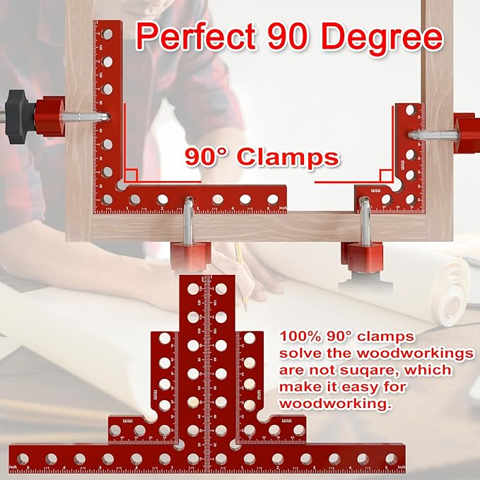 Corner Clamps for Woodworking,8pcs corner clamps With Box, 5.5"& 3.14"Aluminum Alloy 90 degree right angle clamp, Positioning Square Tools for Frame, Cabinets, Drawers,Box, for Dad.