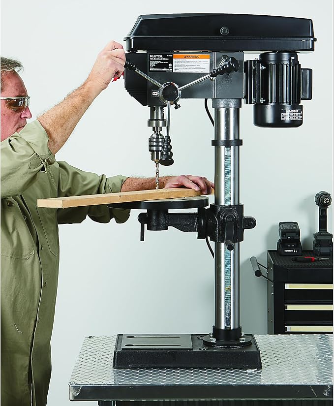 Klutch 13-Inch Benchtop Drill Press - 3/4 HP, 120 Volt Motor, 5/8-Inch Chuck with 1-Inch Drilling Capacity and 45-Degree Table Tilt