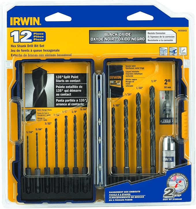 IRWIN Tools Black Oxide Hex Shank Drill Bit, 5/64-Inch (4935643)