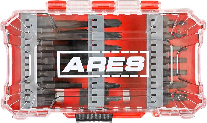 ARES 31020-47-Piece Impact Bit Set – Set Includes Phillips, Slotted, Square, Hex, and Standard and Tamper Torx Bits – Premium S2 Steel Construction