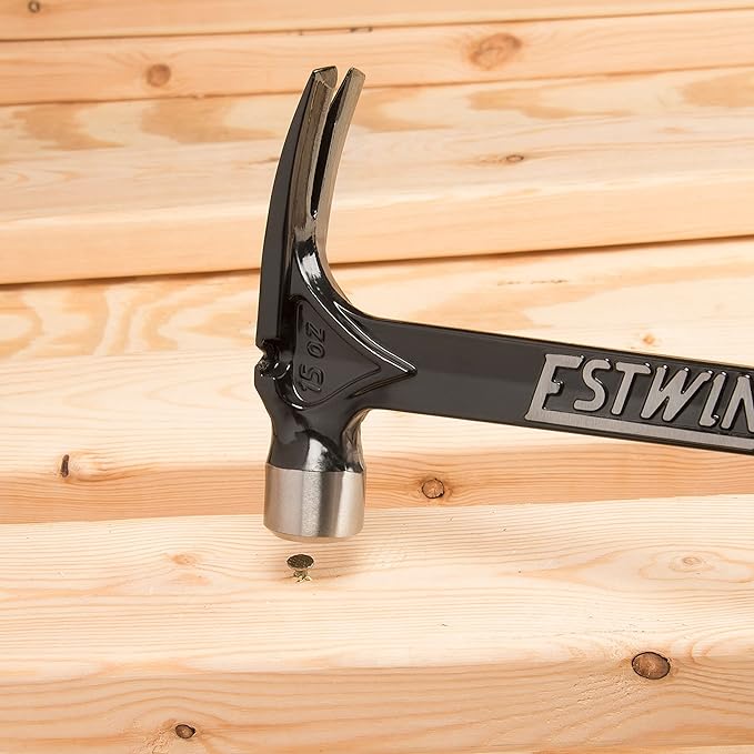 ESTWING Ultra Series Hammer - 15 oz USA Made Rip Claw Framing Hammer with Smooth Face & Genuine Leather Grip - E15S