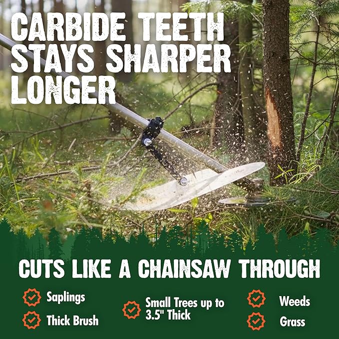 FORESTER Carbide Tip Chainsaw Brush Cutter Blade - 9in x 20 Teeth | Fits Most Straight Shaft Trimmers | Conversion Kit Sold Separately