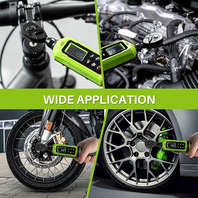 Digital Torque Wrench 1/4" Drive-4-266In.Lb for Bike Motorcycle | Electric Torque Wrench(0.45-30N.m),Vibration Buzzer LED Indicator,±2% Accuracy 5 Units for Precision Parts Engine DIY