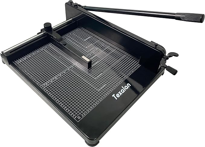 TEXALAN(R) Heavy Duty Guillotine Paper Cutter Black 400 Sheets Stack Paper Trimmer (A3-17'' Paper Cutter)
