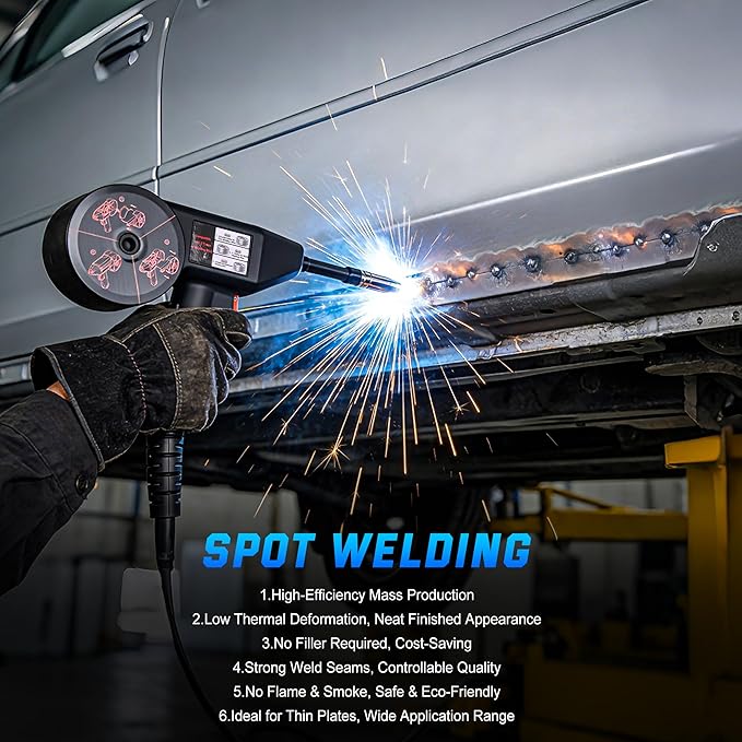 Reboot MIG Welder Plasma Cutter Combo 130A 7-in-1 Welding Machine Gas MIG/Flux Core/Aluminum Welder/Plasma Cut/Stick/LIFT TIG 120V/240V Dual Voltage Multiprocess Welder with Spool Gun
