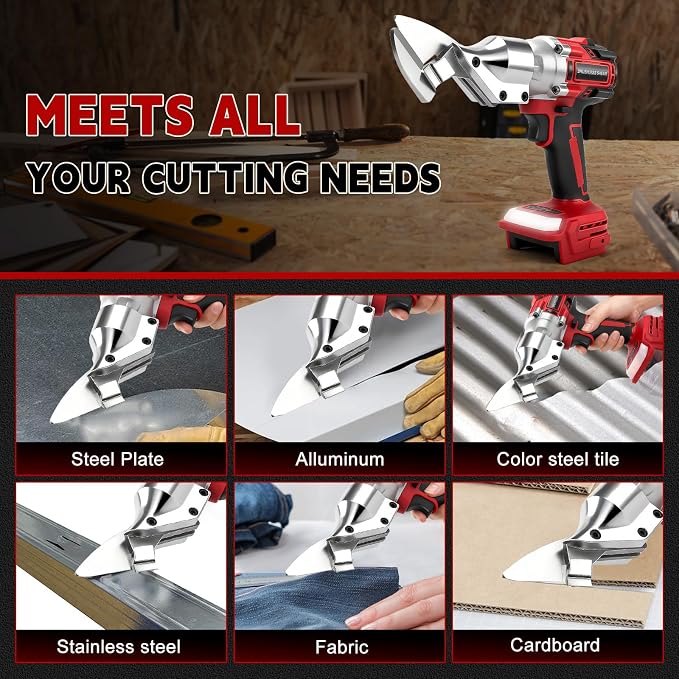 133 ft·lb High Torque Brushless Electric Metal Shears for Milwaukee 18V M18 Battery, 1600RPM Cordless Sheet Metal Power Cutter, 14 Gauge Cutting Capacity, Professional Bare Tool Only
