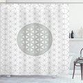 Ambesonne Geometry Shower Curtain, Interlace Circles of Time and Space Theme Vortex Natural Geometry Myth Form, Cloth Fabric Bathroom Decor Set with Hooks, 69" W x 75" L, Pale Grey