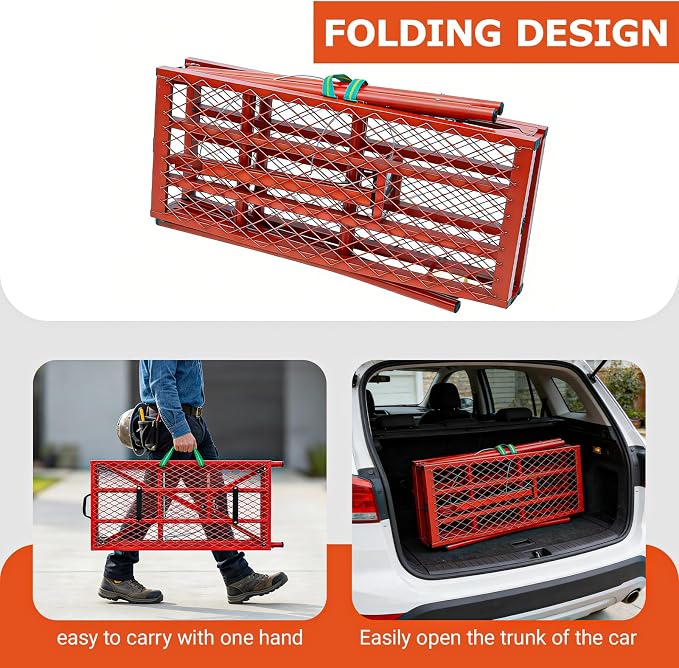 Foldable Scaffolding Platform, 70.8x15.7x36.2-62 Inch Portable Work Platform, 770 Lbs Adjustable Height Industrial Step Ladders, Perfect for RV Cleaning, Home Painting and Reaching High Places
