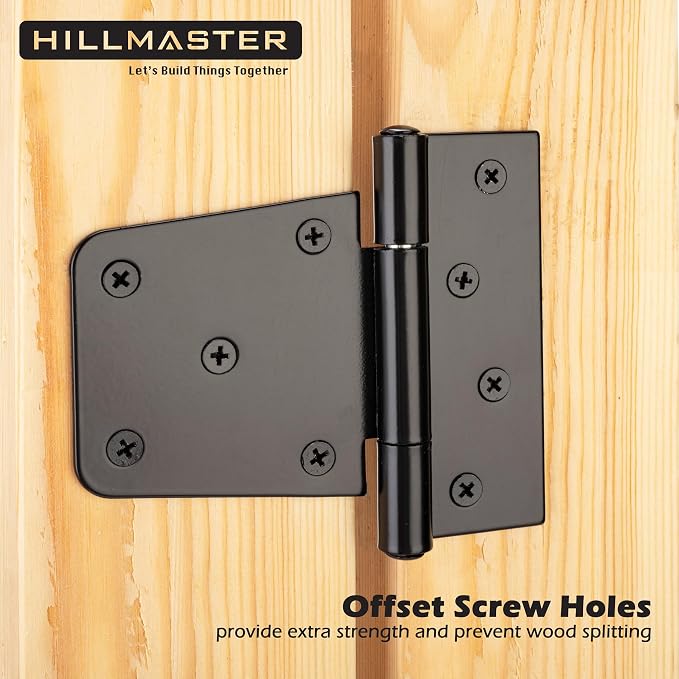 HILLMASTER 3.5 inch Heavy Duty Gate Hinges Fence Door Hinges Durable Gate Strap Hinge for Indoor Outdoor, Gate Hardware Kit for Shed, Wooden Fences, Vinyl Fence Gate, Barn Door, Garage, 6 Pack