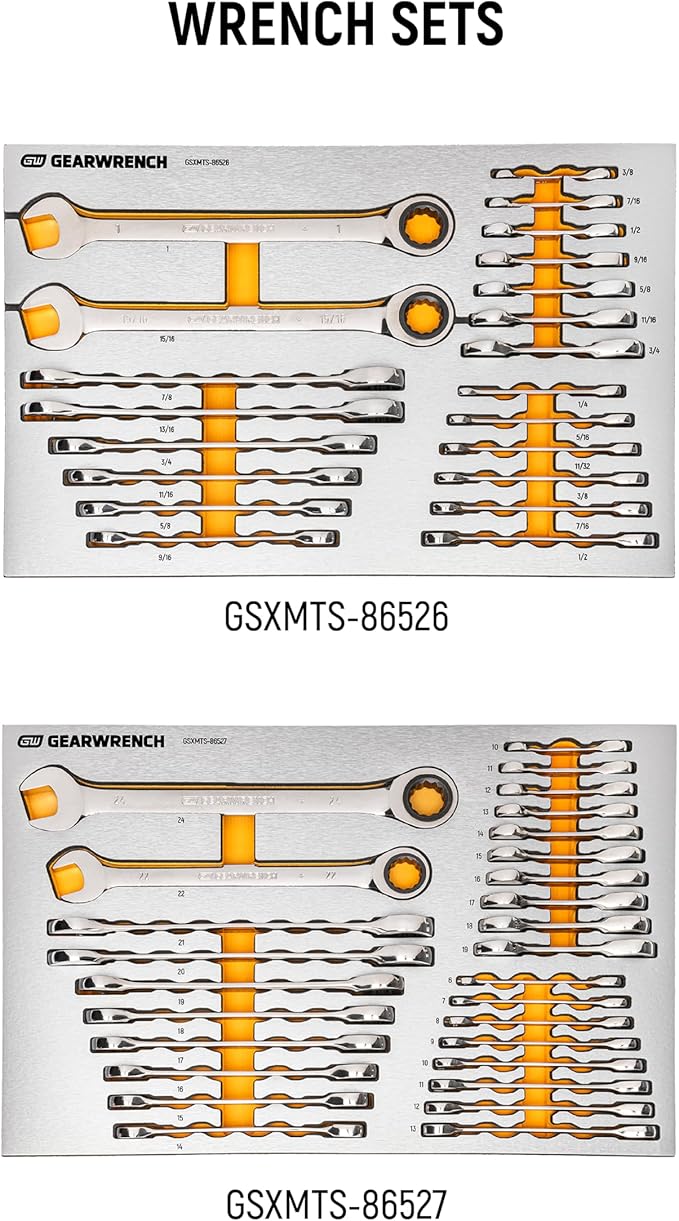 GEARWRENCH 873 Piece Master Mechanics Tool Set in Premium Modular Foam Trays with GSX Mobile Tool Storage | MEGAMOD873