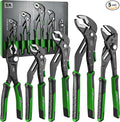 SK 5-Piece Pliers Set, 8" Adjustable Joint, 8", 10" and 12" Quick Adjust V-Jaw Groove Joint, 10" Pliers Wrench, Premium CR-V Construction, with EVA Foam Tool Organizer