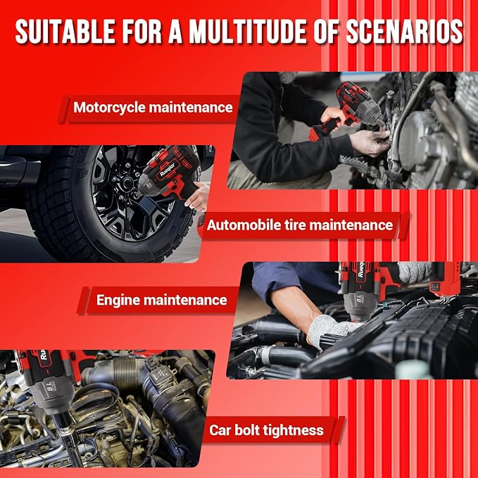 Cordless Impact Wrench 1/2" Compatible with Milwaukee 18V Battery, Impact Wrench 1000FT-LBS(1360N.m) High Torque Brushless Electric Impact Power Impact Driver for Car, Truck(No Battery)