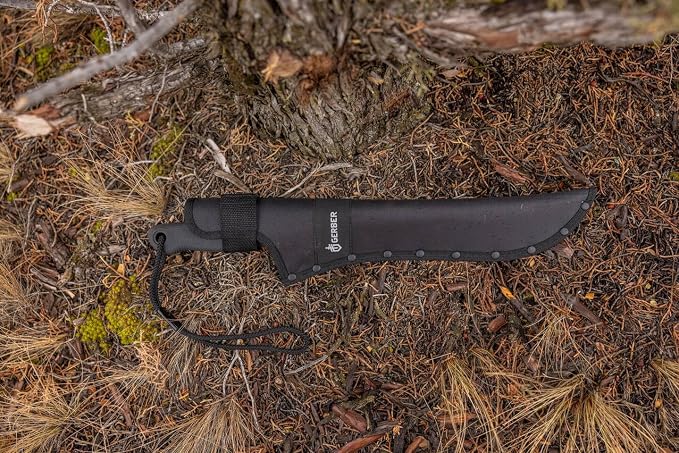Gerber Gear Gator Machete 18.75" / 11.25" with Saw and Plain Edge Blade for Camping, Hunting, Gardening and Bushcraft, Includes a Gator Grip and Protective Sheath, Stainless Steel Blade