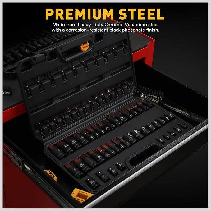 66-Piece Torx Bit & Hex Bit Socket Set: Premium CR-V & S2 Alloy Steel, Star T8-T70 & E-Torx E4-E24, High Torque Laser Marked for Automotive Mechanic