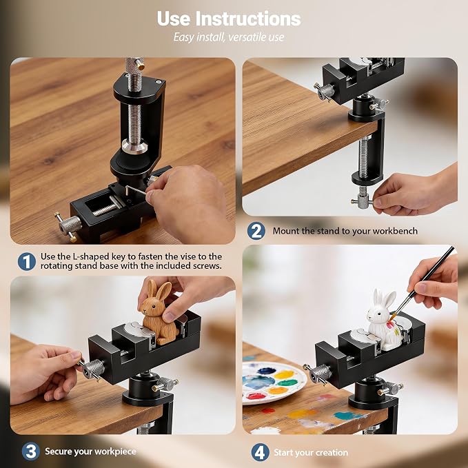 ARKNOAH Heavy Duty Vise Stand with 360-Degree Swivel Base