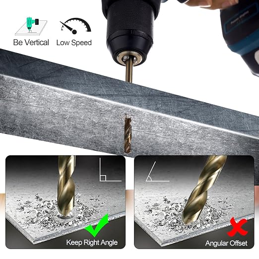 Cobalt Drill Bits Set for Hardened Metal and Stainless Steel, 99Pcs M35 High Speed Steel Twist Jobber Drill Bits 1/16"-3/8", with Plastic Index Storage Case