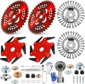 Duraaamo 7 Pcs Brush Cutter Kit Include 10" x 40T Carbide Tipped Blades, 10" x 6T Blades with Adapter Kit, 8 Inch Steel Wire Rotary Head and Trimmer Head Replacement