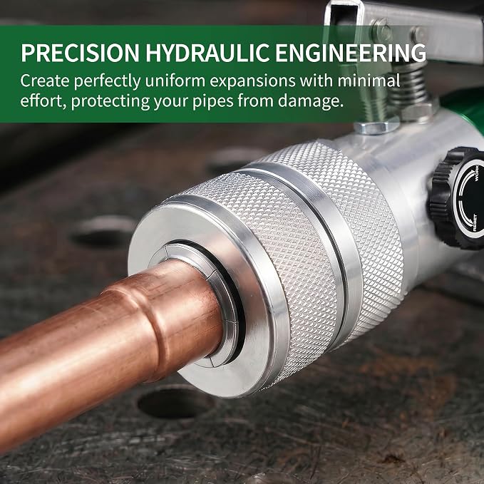 Hydraulic Tube Expander Tool Kit, Compact HVAC Swaging Tool for Copper Pipe 3/8" to 1-1/8" OD with Tube Cutter and Deburring Tool, Professional Air Conditioning Pipe Expansion Kit