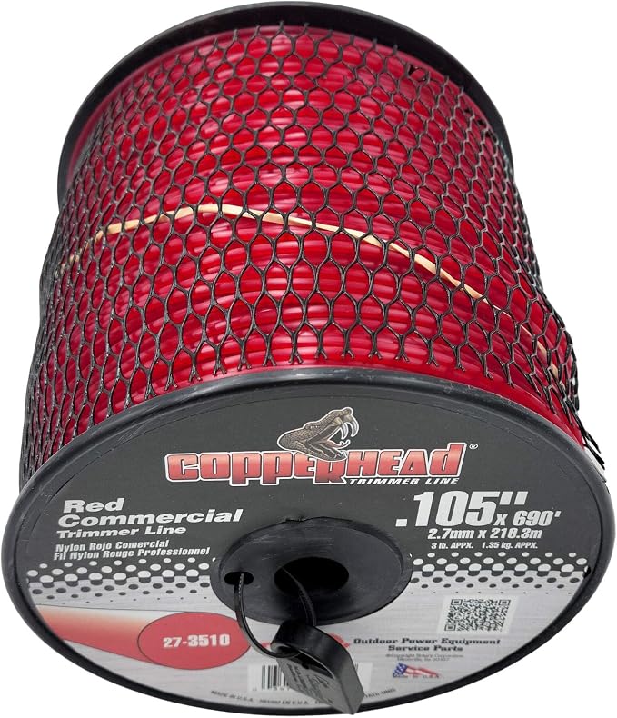 .105" Trimmer Line w/Cutter Rotary Round Medium Spool Red (3510)