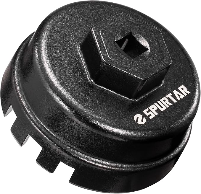 Spurtar Oil Filter Wrench for Toyota 6 Slots 14 Flutes Oil Filter Removal Tool 64mm Oil Filter Cap Wrench for Corolla, Prius, Prius Prime, Prius V, Matrix, CT200h, Scion iM/iQ/xD 1.8L Engine