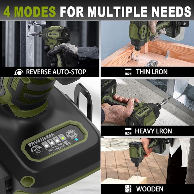 Cordless Impact Driver (Tool Only) Compatible with Makita 18V Battery, Up to 2300 In-lbs Brushless1/4" Impact Driver, 4-Speed Lightweight Power Impact Drivers with Tool Bag, LED Light