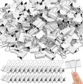 Jetec 500 Pack 1in/25mm White Metal Binder Clips Bulk Medium Reusable Fold Back Binder Clips Paper Clamps Spring Steel Sturdy for Home Office School Supplies