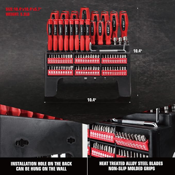 CARTMAN Magnetic Screwdriver Set with Rack, Includs Precision Screwdriver, Magnetizer Demagnetizer and Magnetic Bowl, DIY Tools for Men