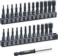 toolant 26 Pcs Hex Head Allen Wrench Drill Bit Set,1/4Hex Shank Quick Change Bit Holder,Metric and SAE Durable Allen Key Drill Bits with Strong Magnetic,1” Long with Storage Box