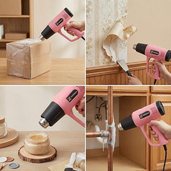 Heat Gun, Electric Power Source, for Paint Stripping, Shrink Wrapping, and DIY Projects (pink01)