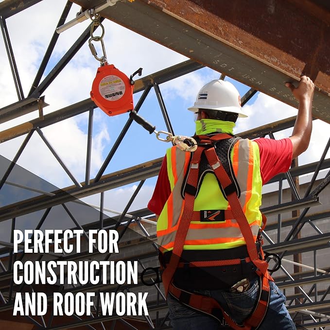 Warthog Comfort MAXX - Safety Harness for Construction – Fall Protection Equipment with Removable Belt and Lumbar Support, Side D-Rings, and Padding, OSHA & ANSI Compliant (L-XL)