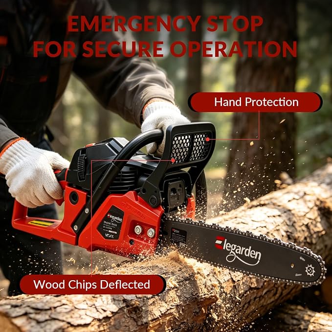 61.5CC Gas Chainsaw, 18 Inch Chainsaw with 3.5HP 2-Cycle Engine, High Performance Gas Powered Chainsaw, Professional Wood Cutting Chainsaw for Tree Trimming, Wood Cutting and Yard Work
