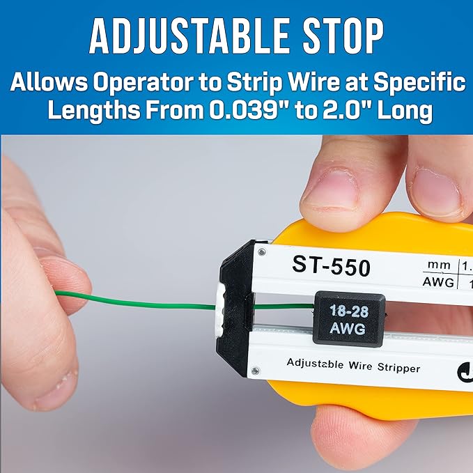 Jonard Tools ST-550 ABS Adjustable Precision Wire Stripper, 18-28 AWG