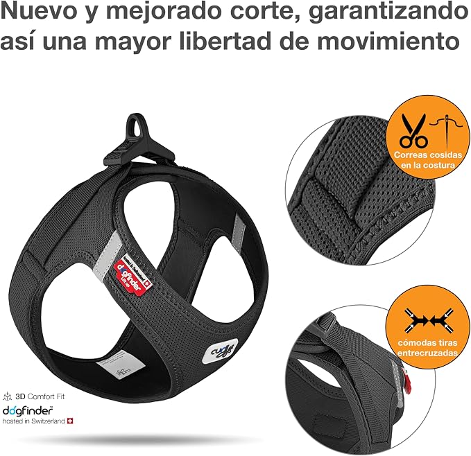 curli Vest Harness Clasp Air-Mesh Dog Harness (Safe Dog Accessories, no Pressure Points, Improved fit, Harness with curli Clasp Buckle)