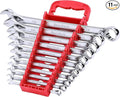 DURATECH Combination Wrench Set, SAE, 11-Piece, 1/4'' to 7/8'' | 12-Point, CR-V Steel, Organized in Wrench Holder