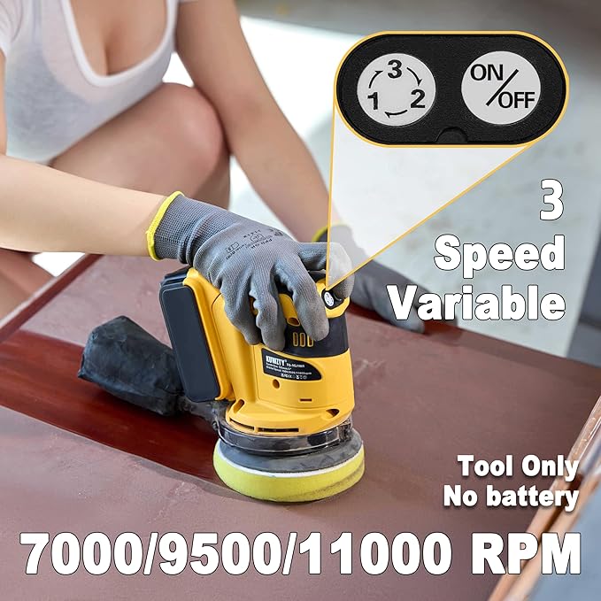 Random Orbital Sander for DEWALT 20v Battery, 5-Inch Variable Speed Orbital Hand Sander with Dust Collector for Sanding and Polishing (Tool Only,No Battery)