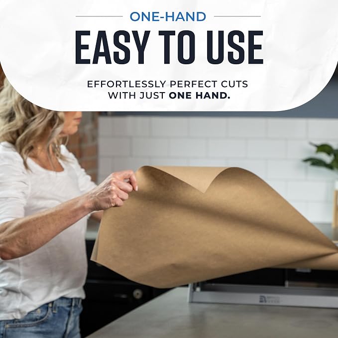 Bryco Goods - 24 Inches All Paper Roll Dispenser and Cutter Made of Heavy-Duty Steel Frame & Sharp Blade. Holds, Dispenses & Cuts. Wall Mountable & Non-Slip Tabletop. Up to 1000ft Rolls