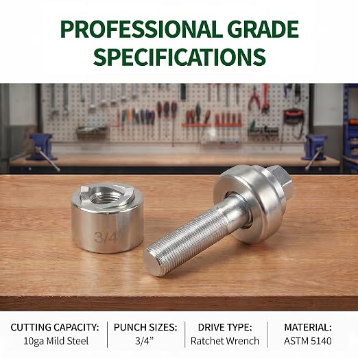 Knockout Hole Punch Driver Kit, 3/4" Slug-Buster Knockout Electrical Conduit Hole Cutter Set Manual KO Tool for Electrical Conduit & Panels