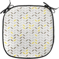 Lunarable Geometric Chair Cushion Pad, Fish with Abstract Pattern Techno Urban Illusion Creative Design Print, Seat Padding for Kitchen & Patio with Anti-Slip Backing, 16"x16", Yellow and Taupe