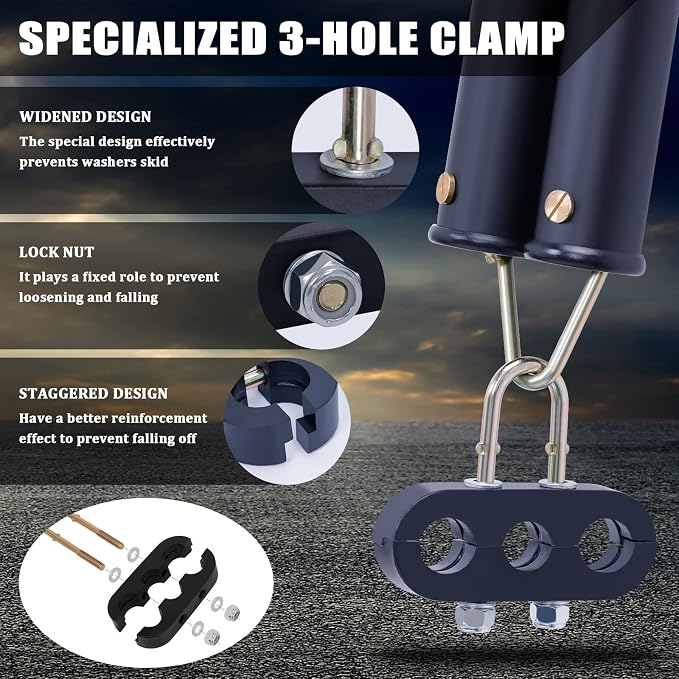 CheeMuii 20" Double Tender Spring Kit with 3-Holes 3-in-1 Air Hose Holder