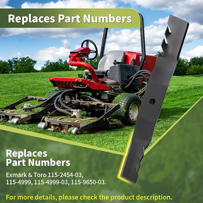 Keycci 115-2454-03 Lawn Mower Blades Compatible with to ro & Ex Mark 54" Deck, Mulching Blades Fit for to ro TimeCutter HD ZX5400 Titan MX5400 ZX5420, Replace 115-4999 115-4999-03 115-9650-03, 3 Pack