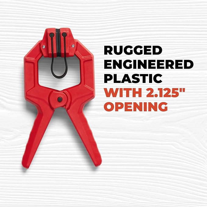BUILDSOMETHING Edge Band Spring Clamp - Home Improvement Hand Tools - Adjustable Band Clamps for Woodworking, Carpentry & More - Set of 4