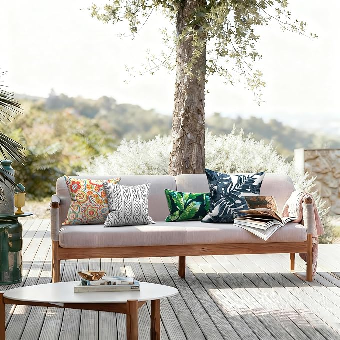 LVTXIII Outdoor/Indoor Throw Pillows, Decorative Throw Pillows with Inserts, 18"x18" Square Pillows for Bed, Couch, Sofa and Patio Furniture (Set of 2, Flower Multi)