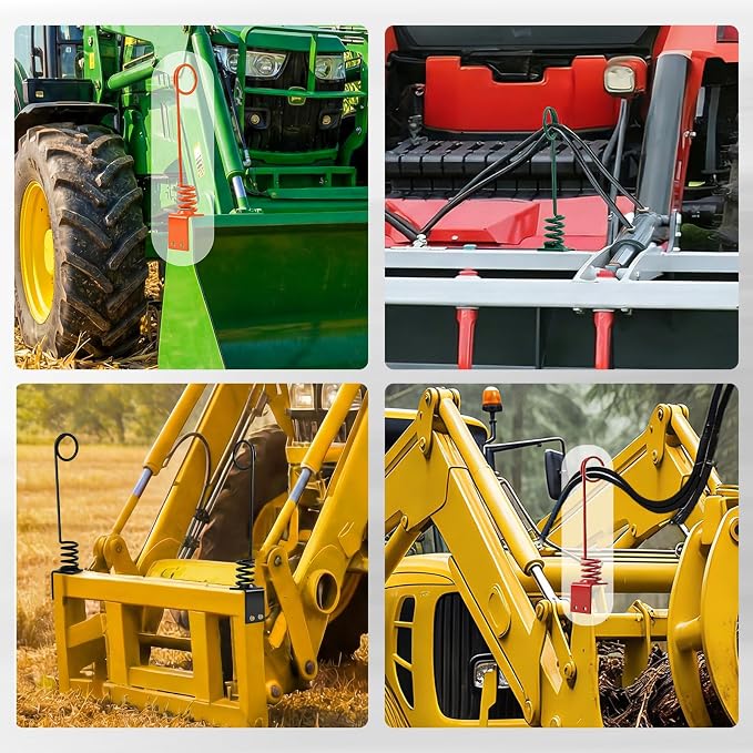 2PCS Tractor Hydraulic Hose Hanger - 0.3" Thick Plate (8cm) Red Hose Holder Clamp, Bolt-On/Weld-On | Rust-Proof & Vibration-Resistant | Perfect for Farm & Outdoor Use