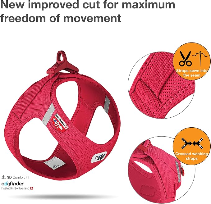 Vest Harness curli Clasp Air-Mesh Red XS