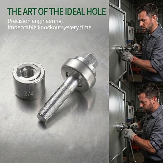 Knockout Hole Punch Driver Kit, 3/4" Slug-Buster Knockout Electrical Conduit Hole Cutter Set Manual KO Tool for Electrical Conduit & Panels