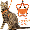 Houdini™ Escape Proof Cat Harness and Leash (Orange, XL) | Adjustable walking vest with 6ft lead, breathable mesh, secure snug fit, lightweight for travel, hikes and daily adventures